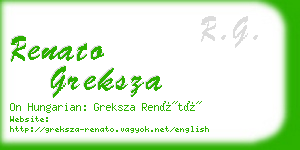 renato greksza business card